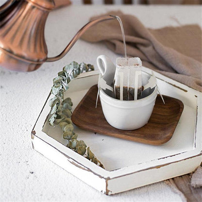 Square Wood Serving Tray in Rustic White, Three Sizes, view 2