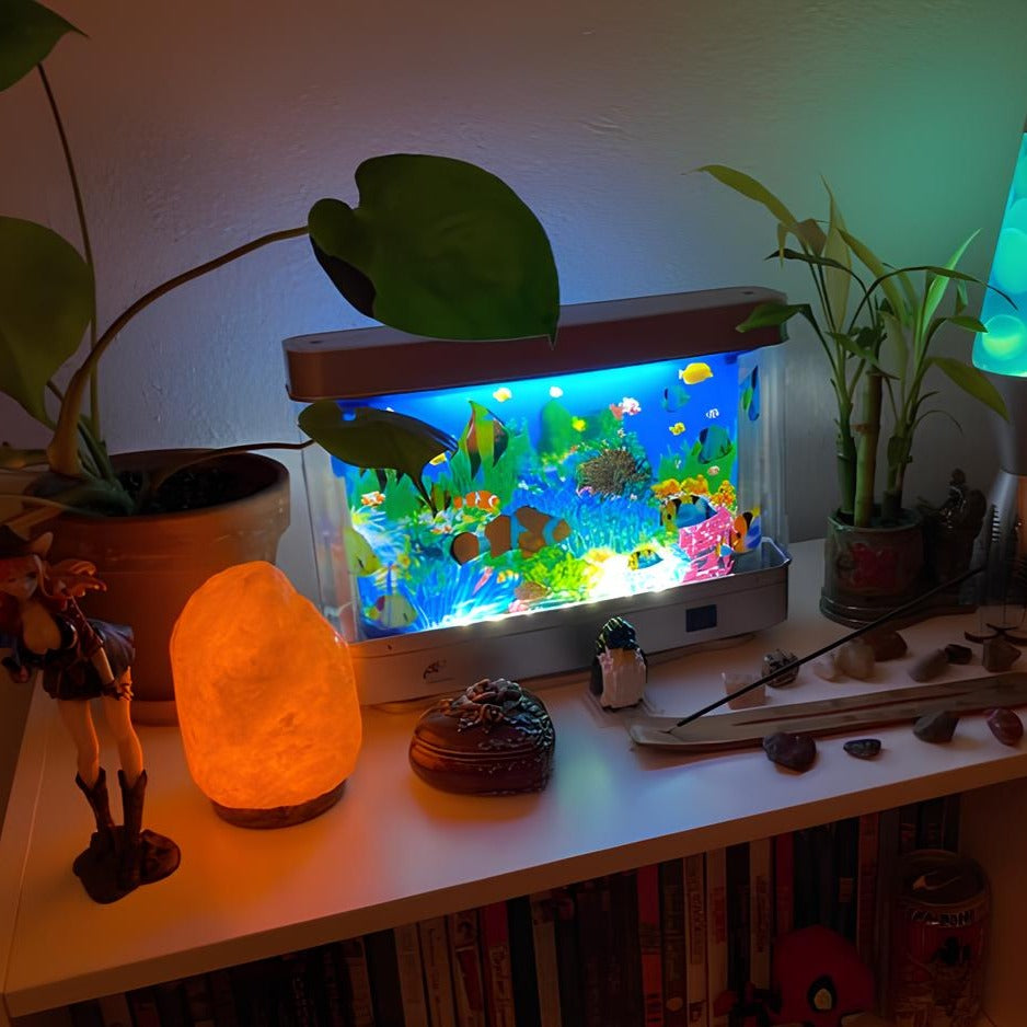 Retro Moving Aquarium Lamp with LED, 11.8 in Wide, view 3