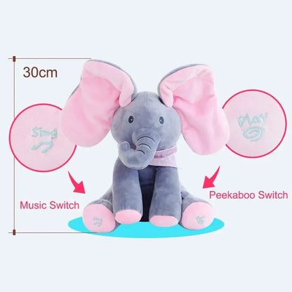 Peek a Boo Plush Elephant Toy with Moving Ears, view 6