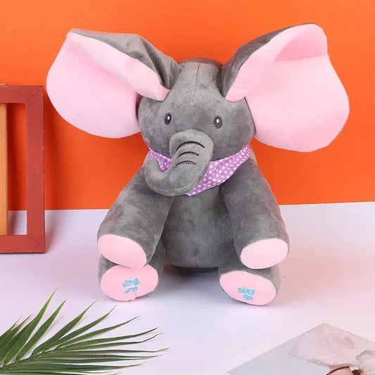 Peek a Boo Plush Elephant Toy with Moving Ears, view 2