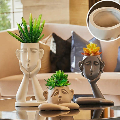 Face Planter Sculpture Trio in Resin with Drainage, view 12