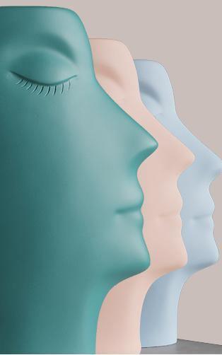 Sculpted Windswept Faces Resin Vase, Five Colors, view 8