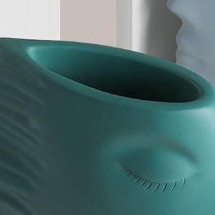 Sculpted Windswept Faces Resin Vase, Five Colors, view 2