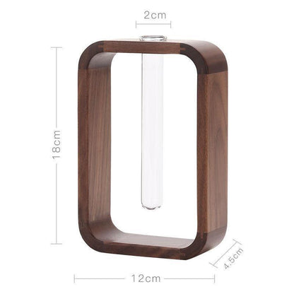 Wood Frame Propagation Vase with Glass Tube, view 4