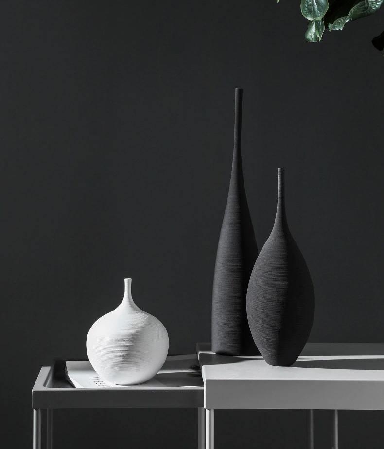 Slim Textured Ceramic Vases, White or Black, view 6