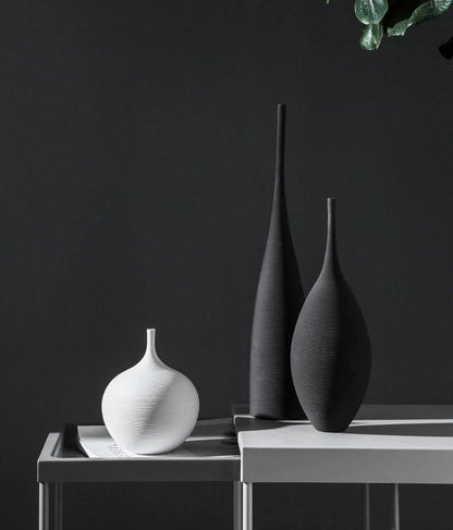 Slim Textured Ceramic Vases, White or Black, view 6