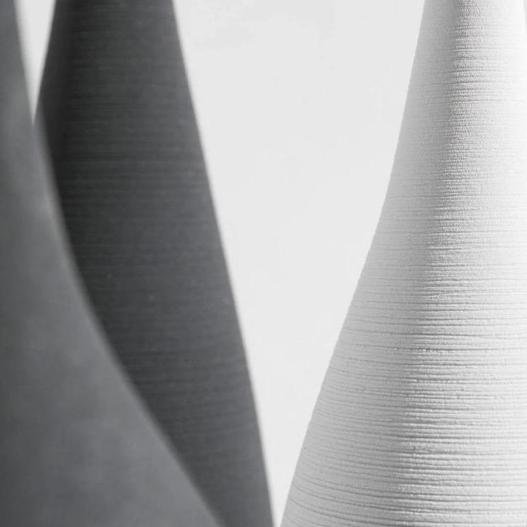 Slim Textured Ceramic Vases, White or Black, view 4