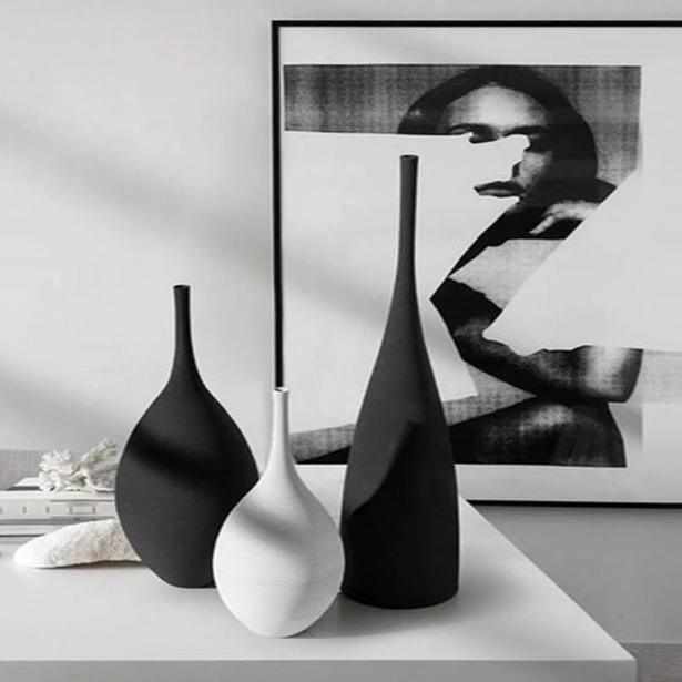 Slim Textured Ceramic Vases, White or Black, view 13