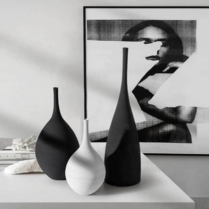 Slim Textured Ceramic Vases, White or Black, view 13
