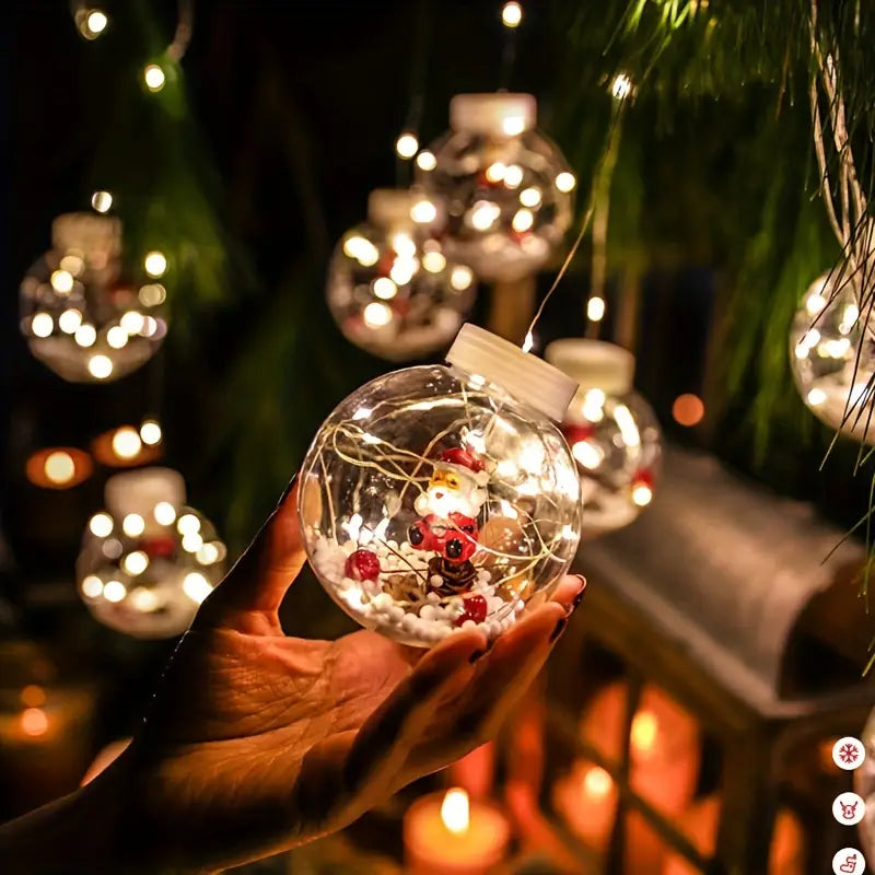 Christmas LED Globe String Lights, 10 Globes, USB, view 3