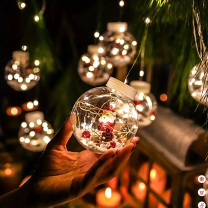 Christmas LED Globe String Lights, 10 Globes, USB, view 3