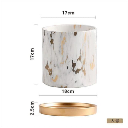Ceramic Tabletop Planter with Gold Maze Pattern, view 9