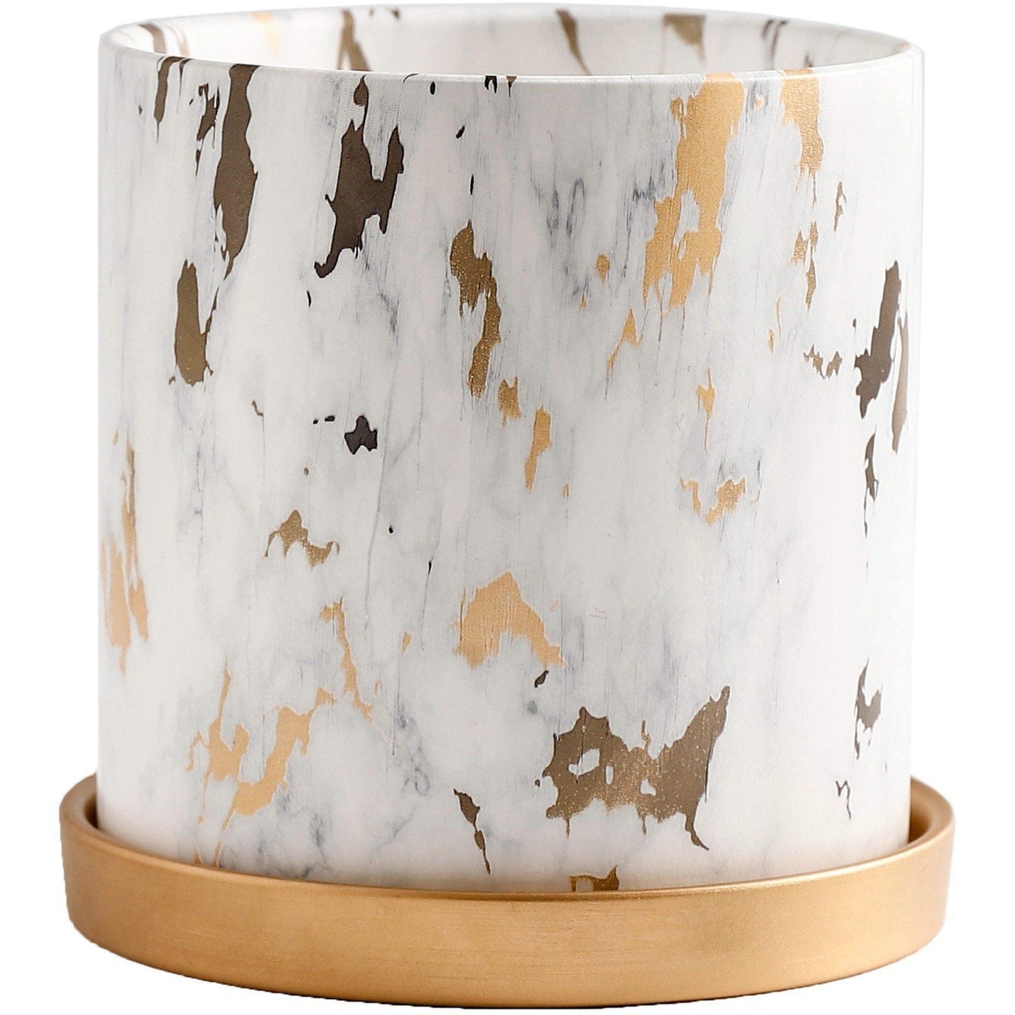 Ceramic Tabletop Planter with Gold Maze Pattern, view 8