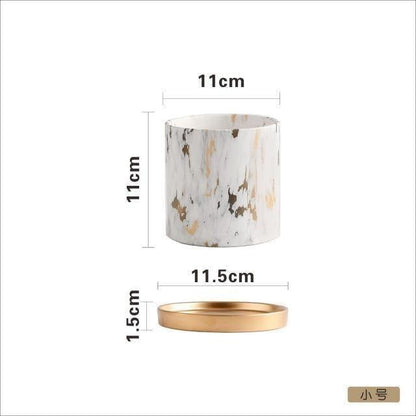 Ceramic Tabletop Planter with Gold Maze Pattern, view 7