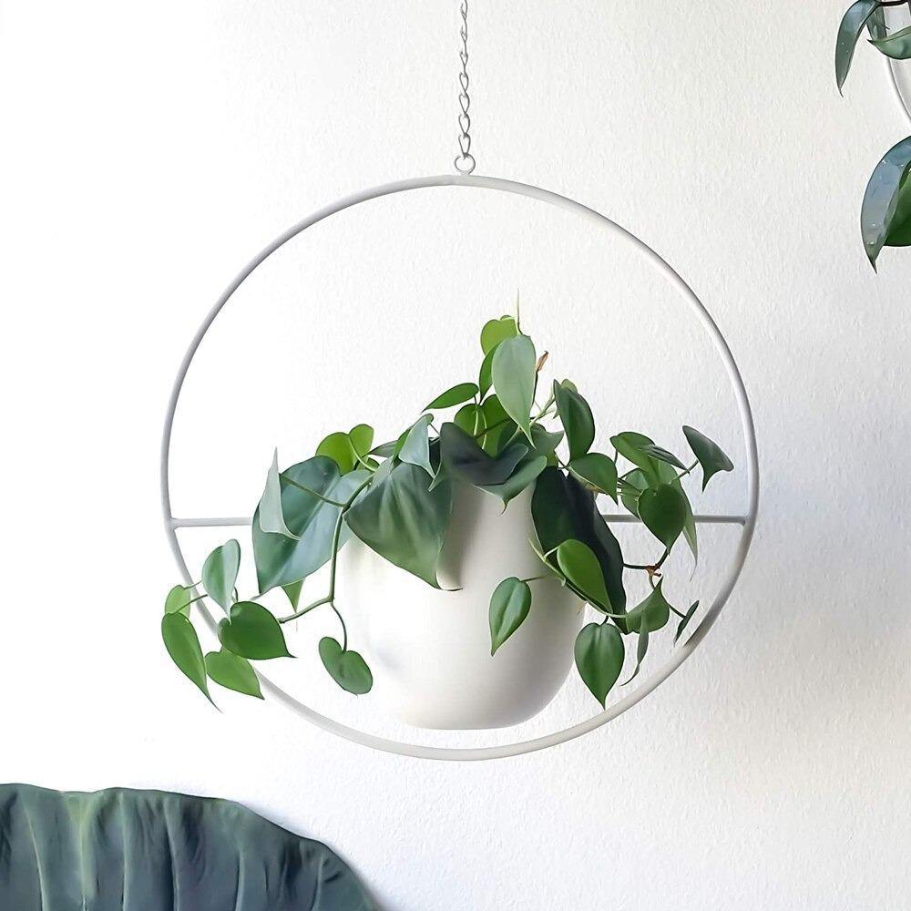 Metal Halo Hanging Planter, Round or Oblong, view 8