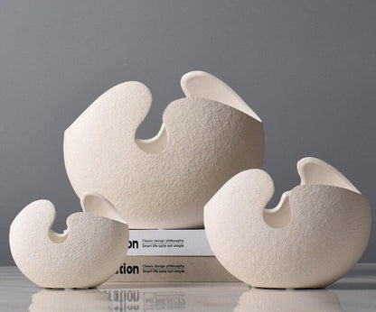 Cracked Egg Ceramic Vase in Off White, 3 Sizes, view 2