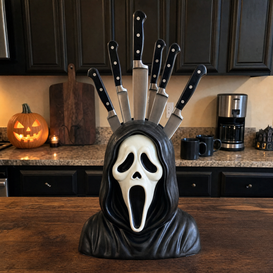 Horror Figure Knife Block in Hand Painted Resin