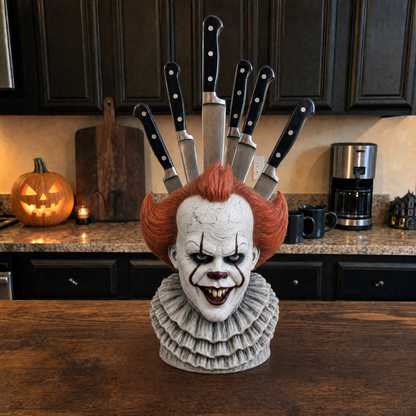 Horror Figure Knife Block in Hand Painted Resin, view 3
