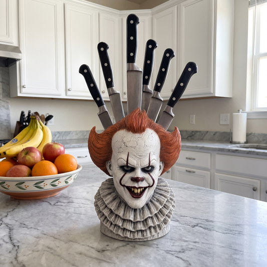 Horror Figure Knife Block in Hand Painted Resin, view 2