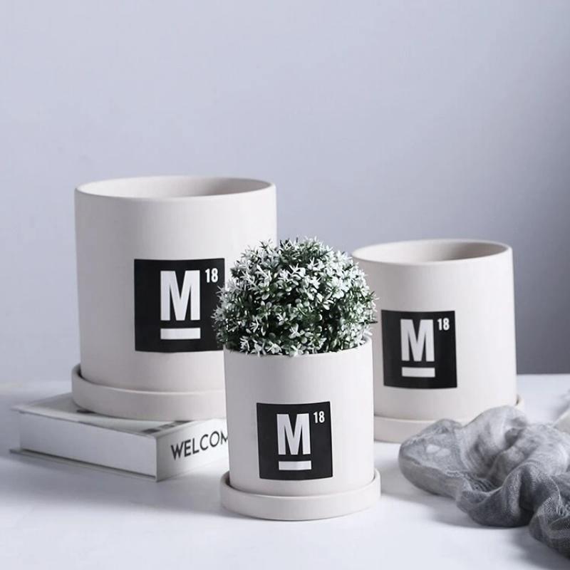Nordic Ceramic Tabletop Planter Vase in Five Colors, view 2