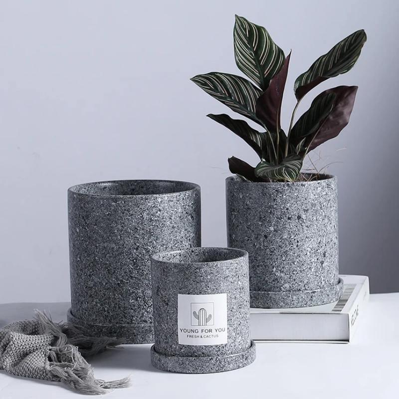 Nordic Ceramic Tabletop Planter Vase in Five Colors