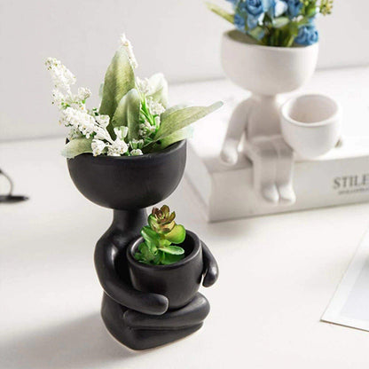 Little Person Ceramic Succulent Planter, Six Poses, view 10