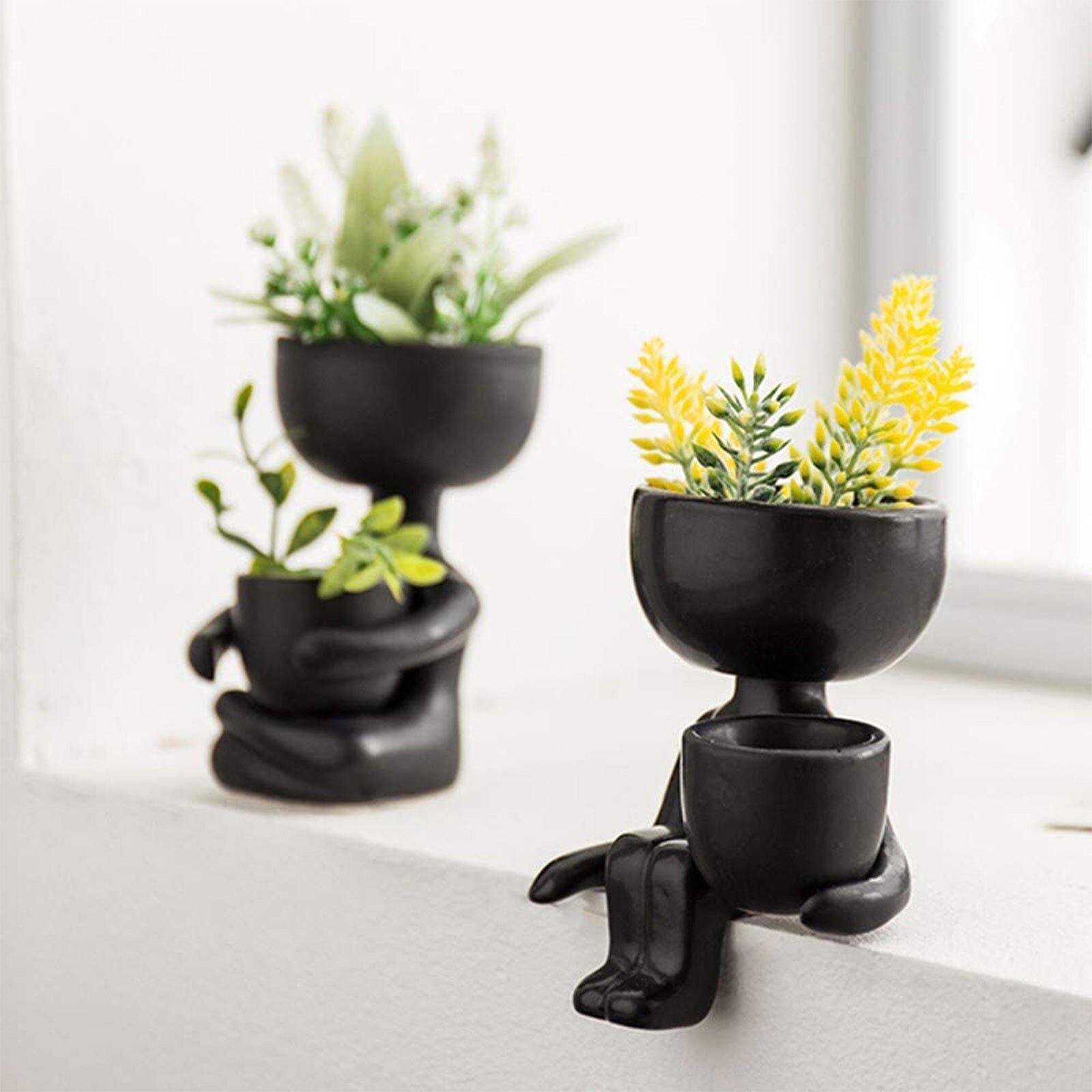 Little Person Ceramic Succulent Planter, Six Poses, view 6
