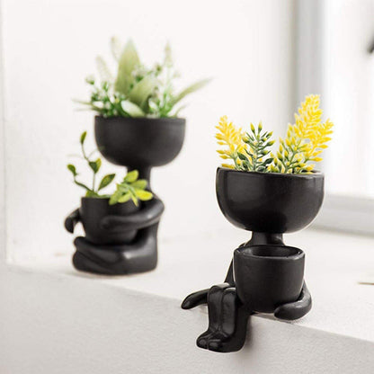 Little Person Ceramic Succulent Planter, Six Poses, view 6