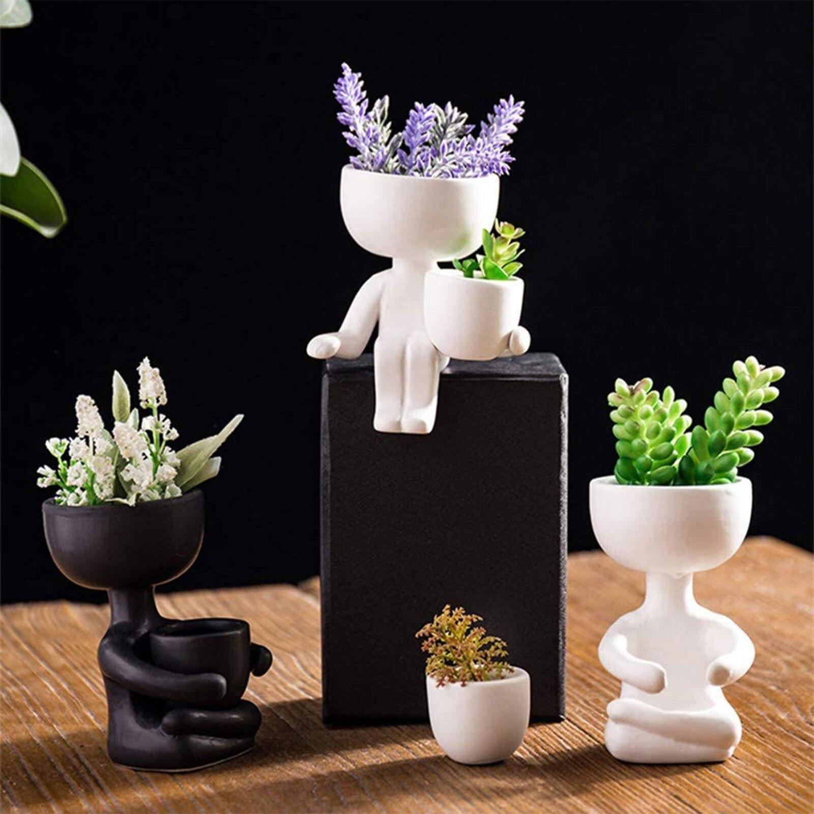 Little Person Ceramic Succulent Planter, Six Poses, view 14