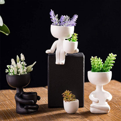 Little Person Ceramic Succulent Planter, Six Poses, view 14