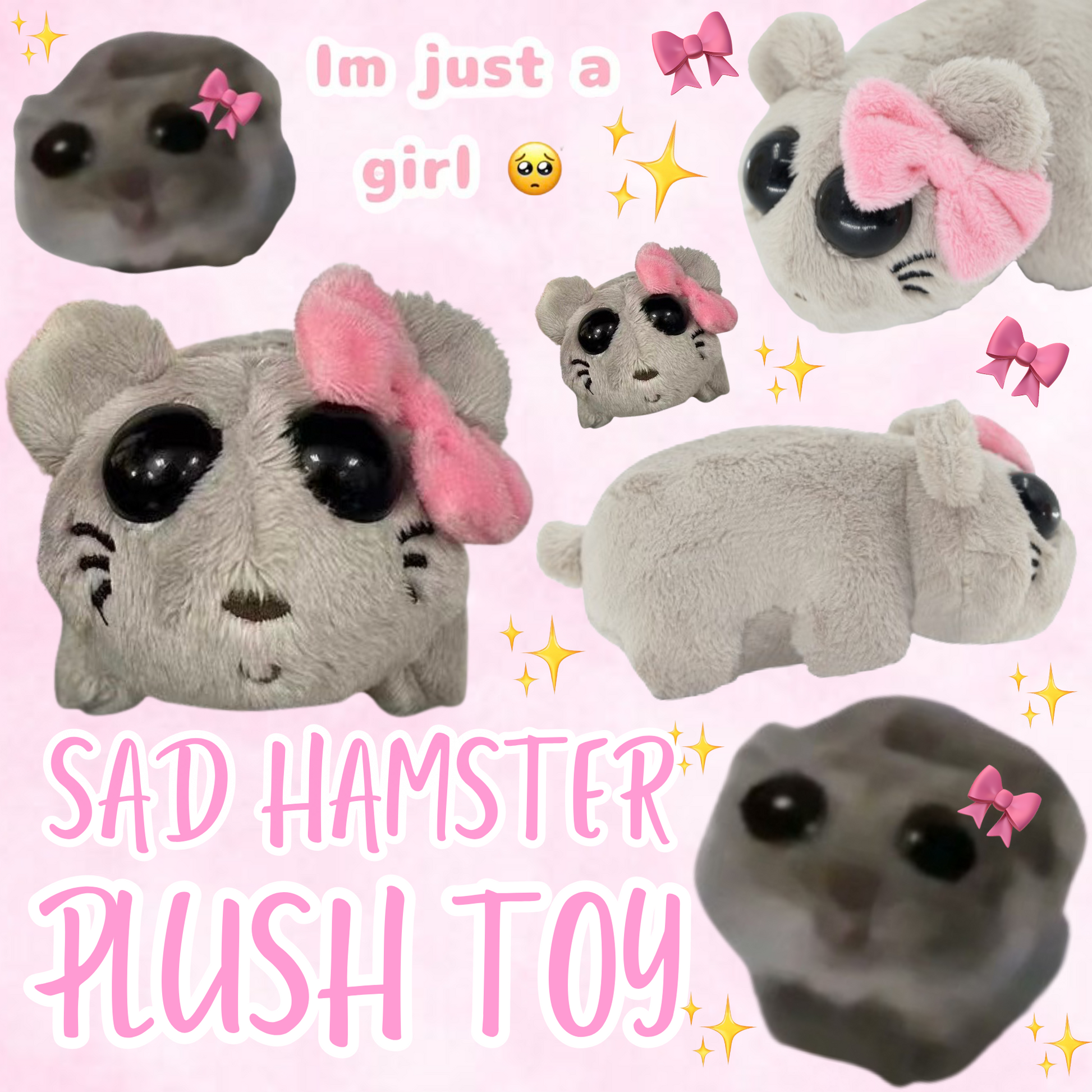 Sad Hamster Meme Plush Toy with Violin Sound, view 2