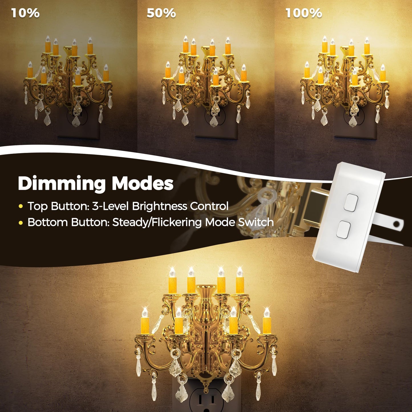 Plug In Crystal Chandelier Night Light with Sensor, view 9