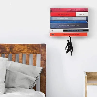 Metal Superhero Floating Bookshelf and Bookend, view 6