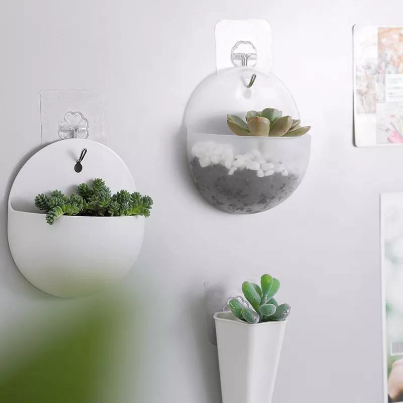 Wall Hanging Planters, Cone or Circle, White or Clear, view 15