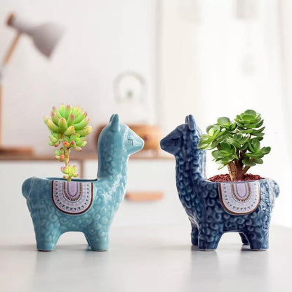 Ceramic Alpaca Succulent Planter, 4 Colors, 2 Poses, view 4