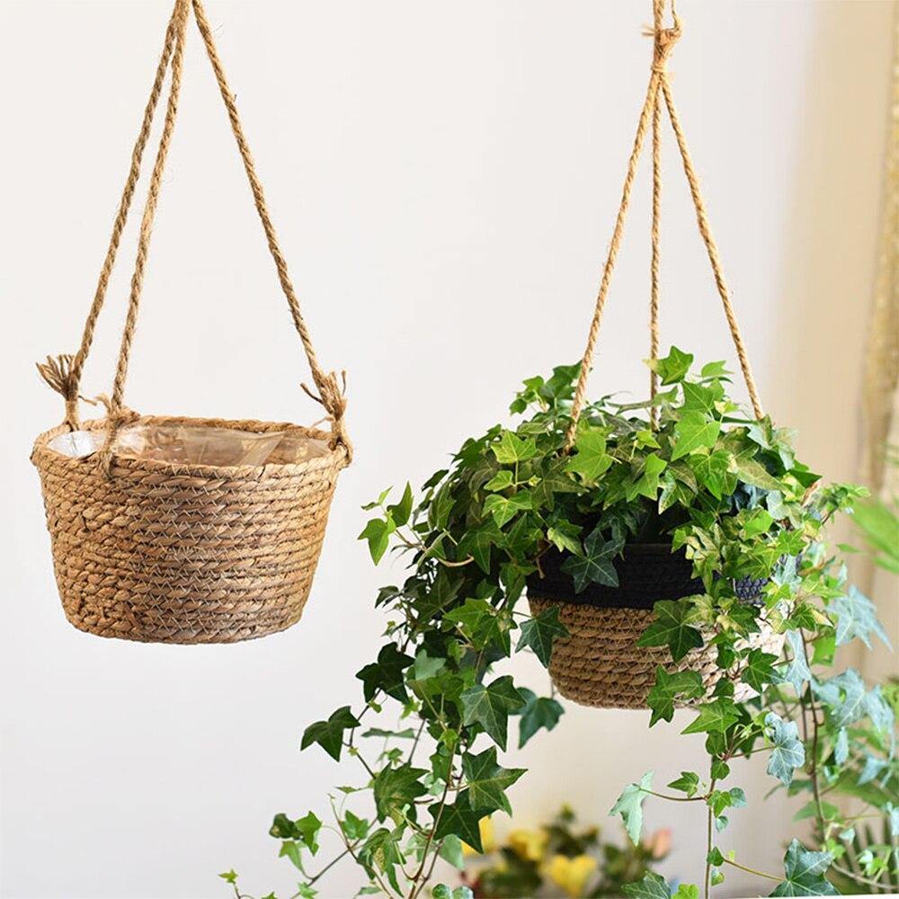 Jute Rope Hanging Planter Basket, 7.9 in, view 4
