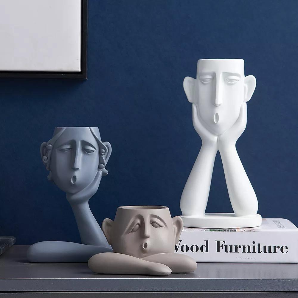 Face Planter Sculpture Trio in Resin with Drainage, view 3
