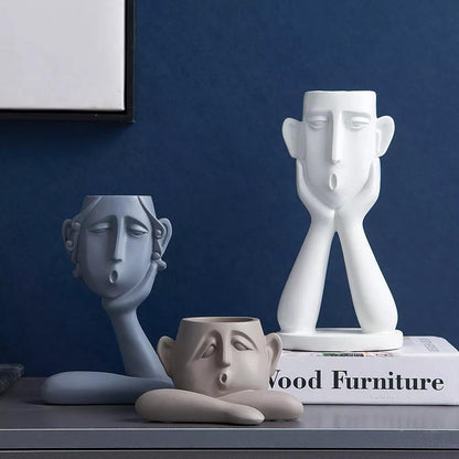 Face Planter Sculpture Trio in Resin with Drainage, view 3