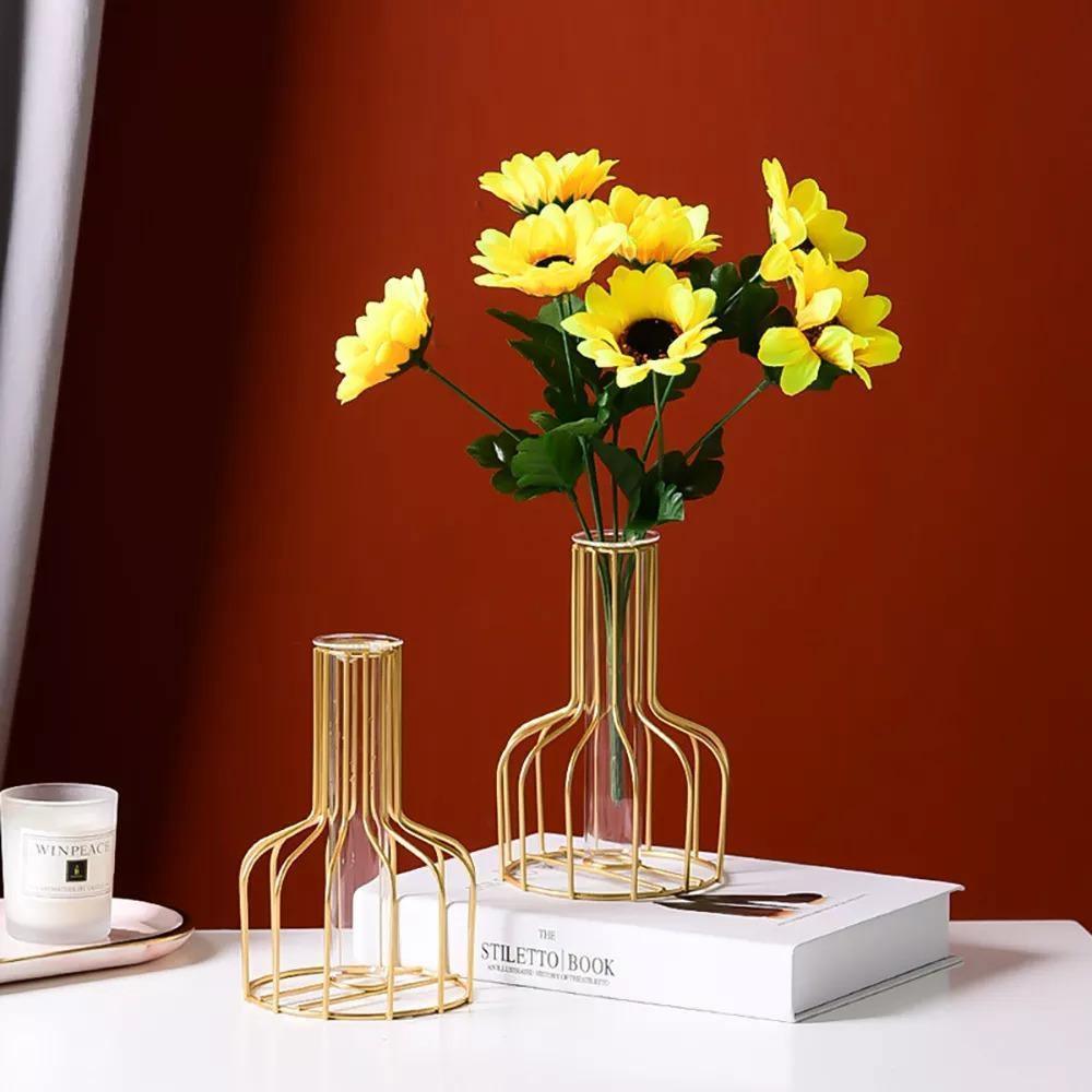 Test Tube Bud Vase with Iron Wire Stand, view 4