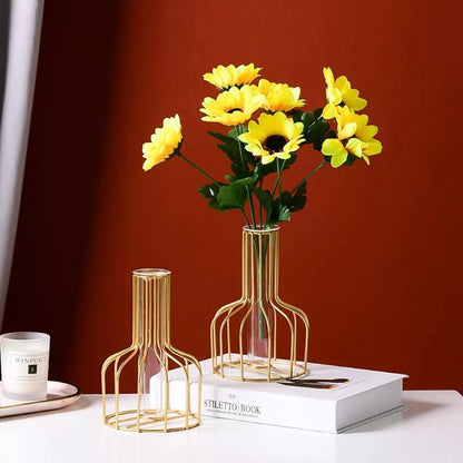 Test Tube Bud Vase with Iron Wire Stand, view 4