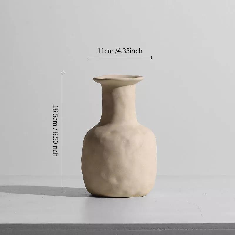 Matte Beige Ceramic Vase, 12 Sculptural Styles, view 20