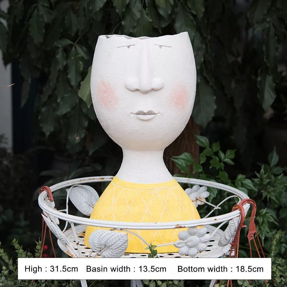 Caricature Face Sculpture Planter, Eight Characters, view 13
