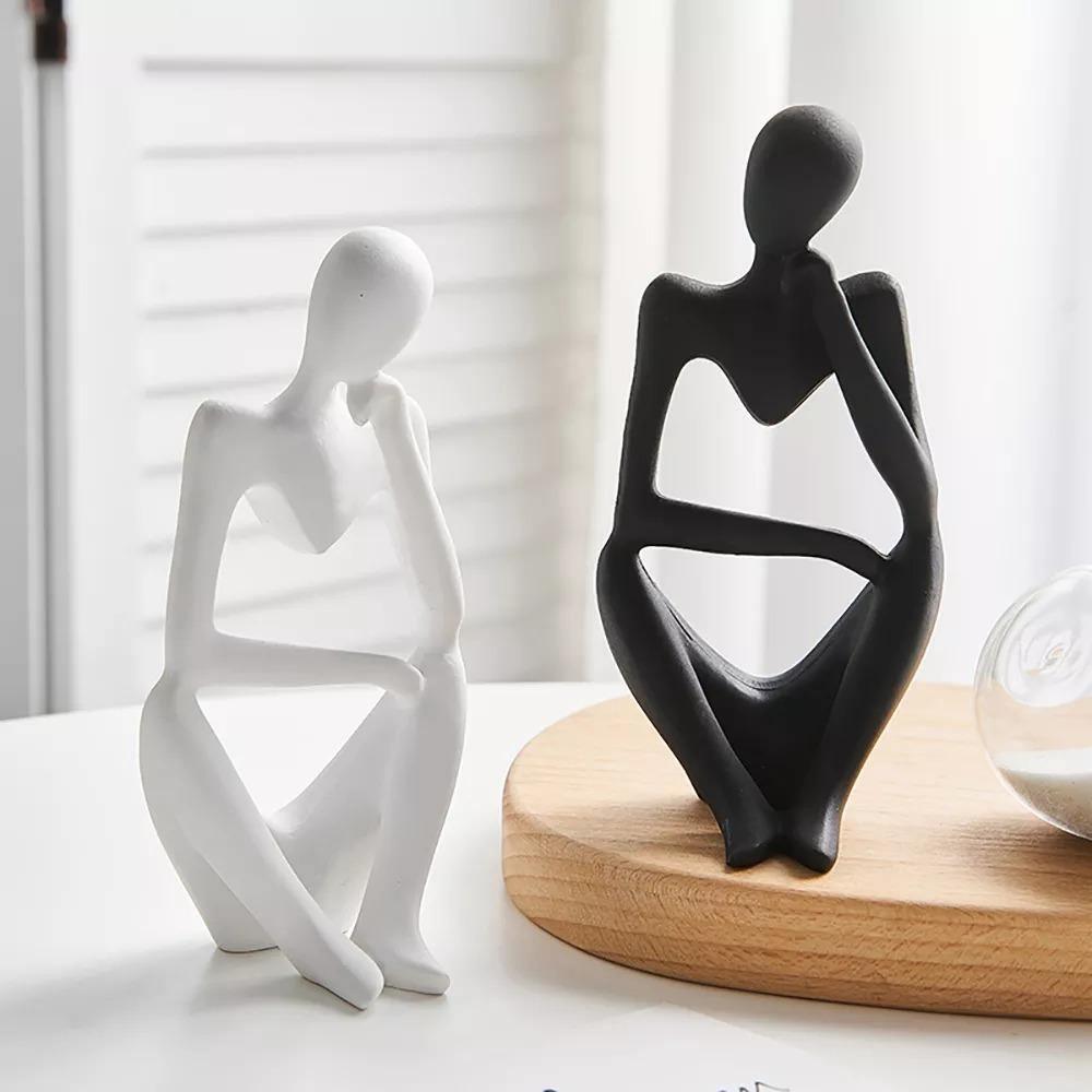 Abstract Thinker Resin Figurine, 5.1 in Tall, view 3