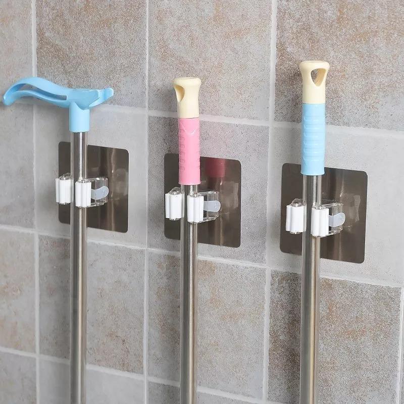 Adhesive Wall Hooks for Brooms and Mops, Single or Double, view 4