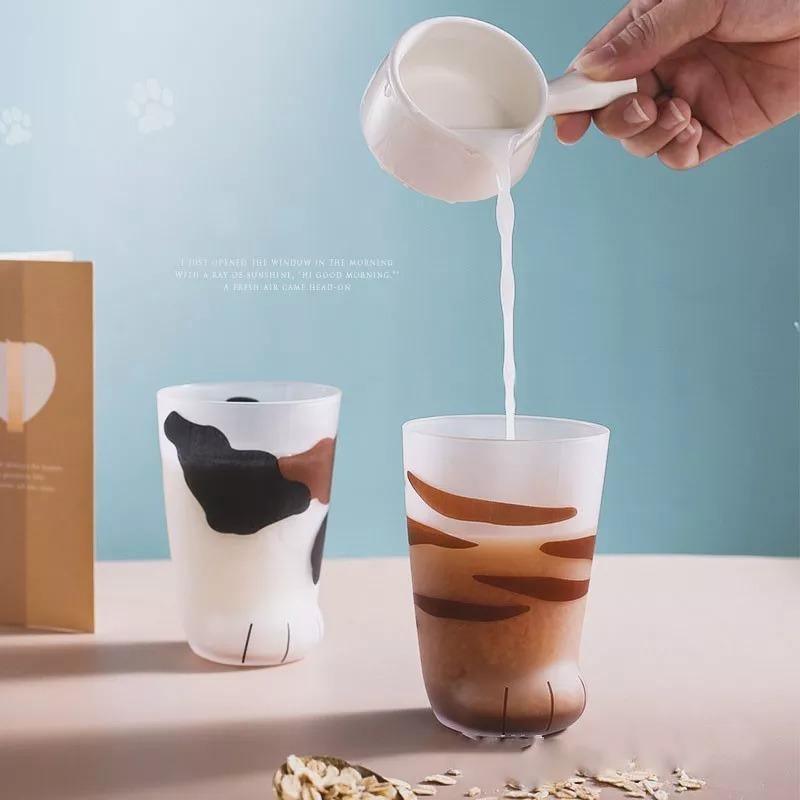 Frosted Glass Cat Paw Cup, 10.6 oz (300 ml), view 4