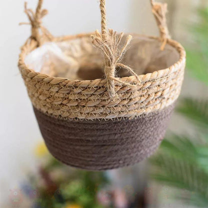 Jute Rope Hanging Planter Basket, 7.9 in, view 3