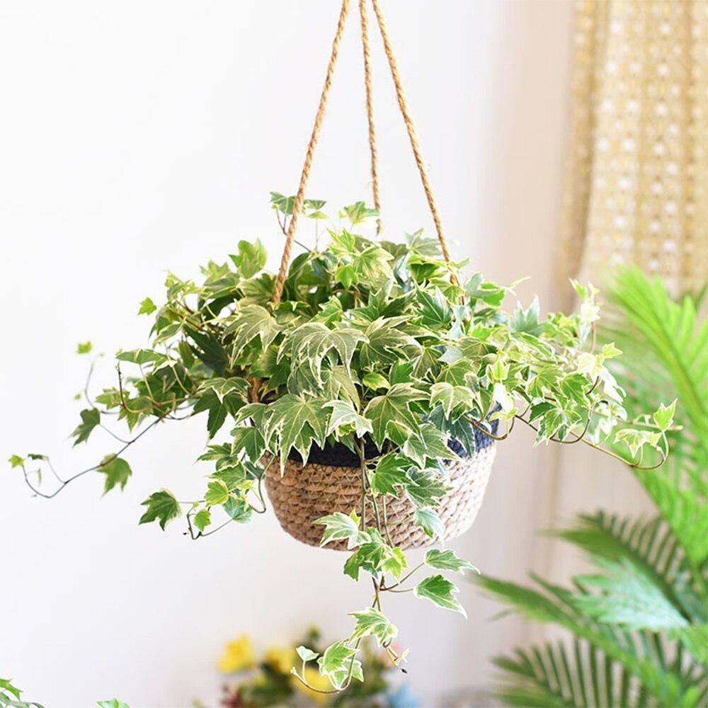 Jute Rope Hanging Planter Basket, 7.9 in, view 7