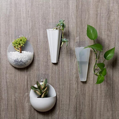 Wall Hanging Planters, Cone or Circle, White or Clear, view 9