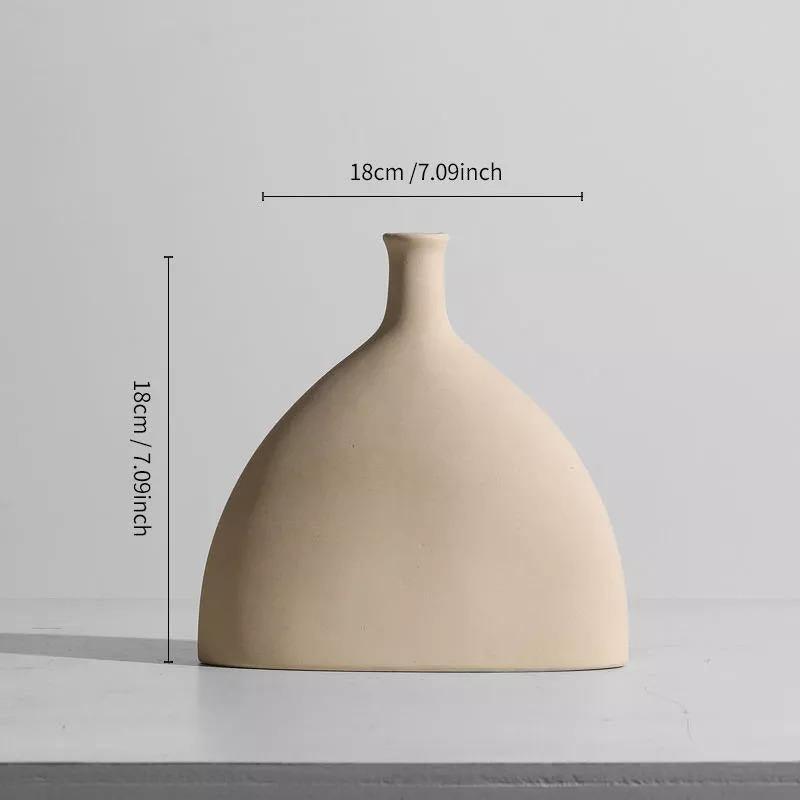 Matte Beige Ceramic Vase, 12 Sculptural Styles, view 18