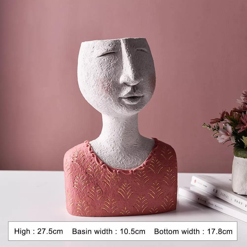 Caricature Face Sculpture Planter, Eight Characters, view 17